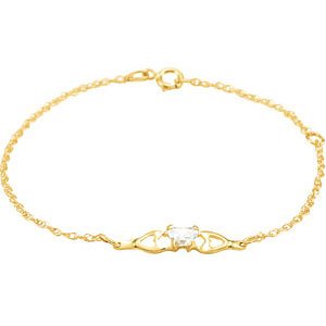 Genuine IceCarats Designer Jewelry Gift 10K Yellow Gold Bfly Cz Birthsto Brc W/Box. April Brc W/Box Bfly Cz Birthsto Brc W/Box In 10K Yellow Gold