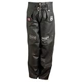 Diamond Plate Pebble Grain Genuine Leather Motorcycle Chaps Small