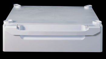 White 7" High Pedestal compatible with most full-size LG washers and dryers; increases washer or dryer height; storage drawer
