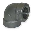Industrial Grade 1LBU8 Elbow, 90 Deg, Blk Malleable Iron, 2 In