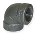 Industrial Grade 1LBU8 Elbow, 90 Deg, Blk Malleable Iron, 2 In