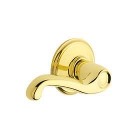 Schlage F394 FLA 605 LH Flair Interior Left Hand Dummy Lever, Polished Brass