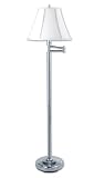 Good Earth Lighting G7150-BN-I Taverna One Light Floor Lamp with White Fabric Shade, Brushed Nickel