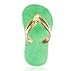 14KT Gold Dyed Green Jade Flip Flop Pendant 14K Charm