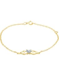 10K Yellow Butterfly Cz Birthstone Bracelet With Box June Bracelet With Box