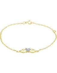 Bfly Cz Birthstone Bracelet W/Box 10K Yellow June 19800
