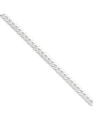 14k Gold White Gold 4.5mm Flat Curb 18 Inches