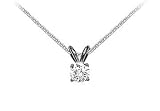 14K Black Gold : Round Diamond Solitaire Pendant - 0.25 CT TW.