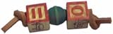 AC 035HXS ABC 2-Block 3in x 1in XSmall Hand Held Bird Toy