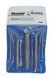 Westward 2RUR6 Screw Extractor Set, Cr Mo, 5 Pcs