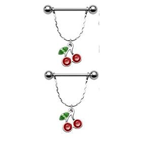 Cherry Nipple Bar Body Jewelry Pair