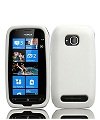 Nokia Lumia 710 Sabre White Cell Phone Silicone Case / Executive Protector Skin Cover