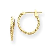 14k Polished 1.25mm Twisted Hoop Earrings