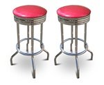 2 Glitter Pink Vinyl Specialty / Custom Barstools Set