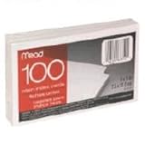 Mead 3 x 5-Inch Index Cards, Ruled, 100 Count, White (63350)