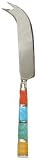 Decorative Cheese Knife with Colorful Dyed Bone Handle Set / 2
