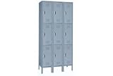 Lyon Locker Three Tier 12x15x24 9 Door Ready To Assemble Gray
