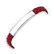 Sterling Silver Red Braided Leather Bracelet - 7 Inch Sterling Silver Red Braided Leather Bracelet - 7 Inch