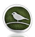 Lavishy Super Cute Green Epoxy Bird on Branch Fashion Ring Silver Tone Adjutable Metal Band (NOT Stretch)