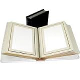 Adorama Classic Photo Album, Black Leather Cover with Library Bound Off White Pages, Holds 36 4 x 6 Prints