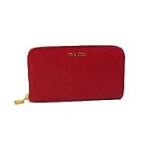 ミュウミュウ(miumiu) 5M0506 型押しラウンドファスナー長財布 レッド 並行輸入