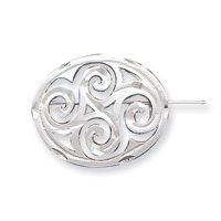 21jZgKO%2BvXL Sterling Silver Satin Finish Diamond Cut Scroll Pin