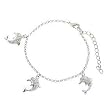 Dolphin Cz Diamond Sterling Silver Bracelet or Anklet