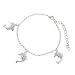 Dolphin Cz Diamond Sterling Silver Bracelet or Anklet