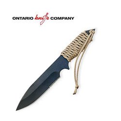 RAK, Tan Cord Wrapped Handle, Black Blade, ComboEdge