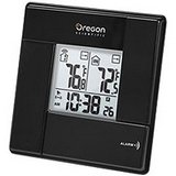 Oregon Scientific RAR381-BK Wireless Indoor/Outdoor Thermometer with Digital Clock, Black
