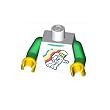 White Torso with Green Arms (Retro Spaceman) - LEGO Minifigure Piece