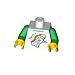 White Torso with Green Arms (Retro Spaceman) - LEGO Minifigure Piece