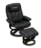 Clemson Tigers Black Leather Swivel Chair & Ottoman