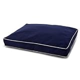 Dog Gone Smart Bed Canvas Rectangular Pet Bed with Ecru Piping