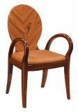 Arm Chair-Brown Microfiber with Kokuten Wood