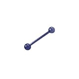 Titanium Barbell Nipple Ring - 14 Gauge (Blue)