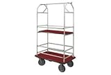 Bellman Condo Cart 40x25 Satin Aluminim Burgundy Carpet, 4 Rubber Wheels