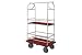 Bellman Condo Cart 40x25 Satin Aluminim Burgundy Carpet, 4 Rubber Wheels