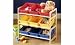Storage Bins Premier Housewares 65 x 64 x 30 cm 3-Tier Storage Unit with Pine Frame and 9 Plastic Coloured Storage Bins