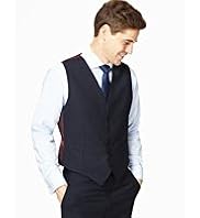 Sartorial Pure Wool 5 Button Striped Waistcoat