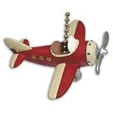RED PLANE propeller AIRPLANE ceiling FAN PULL chain