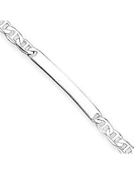 Sterling Silver 8inch Polished Engraveable Anchor Link ID Bracelet