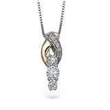 14K Two-Tone Gold Diamond Pendant - 1.00 Ct.