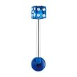 Stainless Steel with Multi Gem UV Blue Barbell - Dice Sold as a Pair