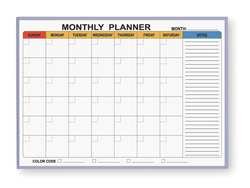 Dakota Designs 2RXE1 Magnetic Monthly Planner, 36x24 In