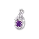 Mother and Child Genuine Amethyst Charm