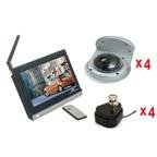 4 CCD 420TVL Cameras & 4 Wireless Converters & 7 LCD 2.4GHz 4CH AV Monitor Kit KC-JA3140+KT-401+WRC840