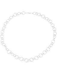 Diamond Cut Link Necklace Pendant Sterling Silver Ch998 34 Inch