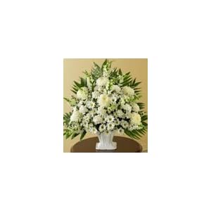 Same Day Flower Delivery Sympathy Basket in White