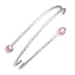 Sterling Silver Twisted with Pink Murano Glass Bracelet